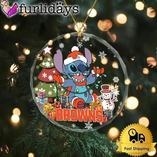 Discover Cleveland Football Team Brownss Glass Christmas Ornament Gift Decor