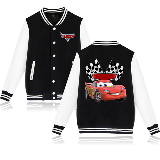 Discover Pixar Cars Lightning McQueen Varsity Baseball Bomber Jackets Men Women Streetwear Kids Boys Girls Harajuku Jacket Single Coats