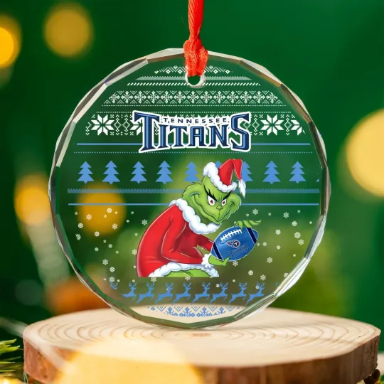 Discover Tennessee Football Team Titanss Glass Christmas Ornament Gift Decor