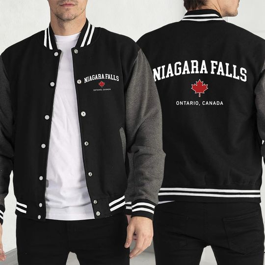 Niagara Falls Ontario Canada Print Men Jacket Autumn Street Pullover Simplicity Casual Streetwear Fleece Loose Baseball Jersey