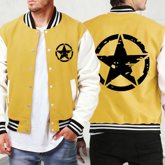 Circle And Pentagram Creative Pattern Jackets Men Autumn Winter Streetwear Vintage Basics Menswear Soft Casual Baseball Uniform