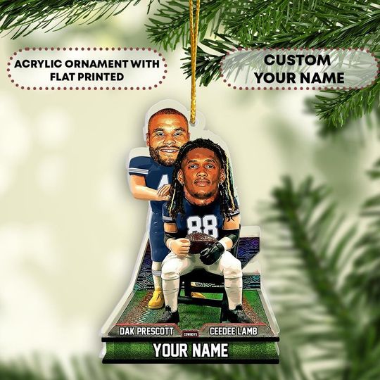 Discover Custom Football Christmas Ornament, Dak Prescott, CeeDee Lamb, Step Brothers Dallas Funny Shape Ornament Acrylic Fan Gift