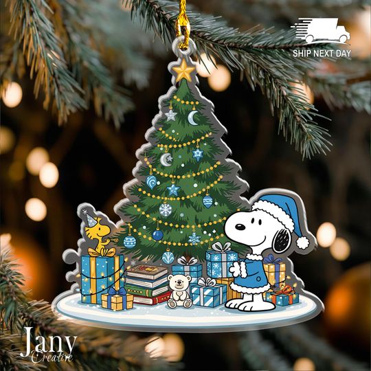 Discover Cartoon Dog Christmas Tree Ornament - Acrylic Holiday Keepsake - Christmas Gift