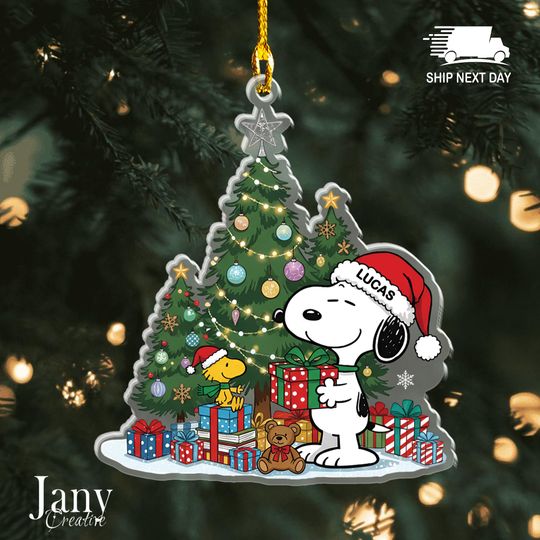 Discover Funny Cartoon Dog Christmas Tree Ornament - Acrylic Holiday Keepsake - Christmas Gift