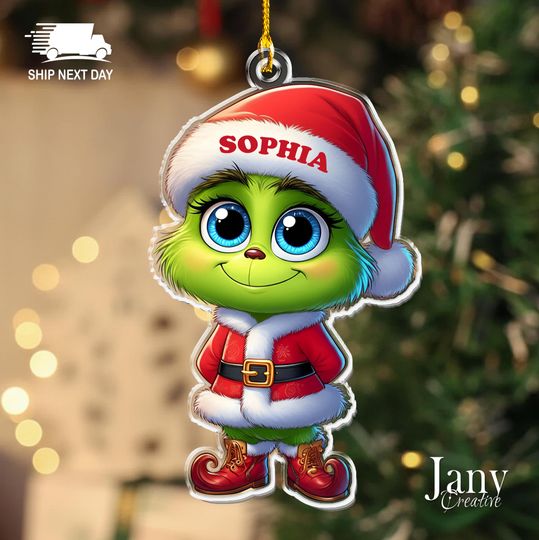 Discover Personalized funny character-Inspired Christmas Ornament :  Custom Name Acrylic Christmas Decoration