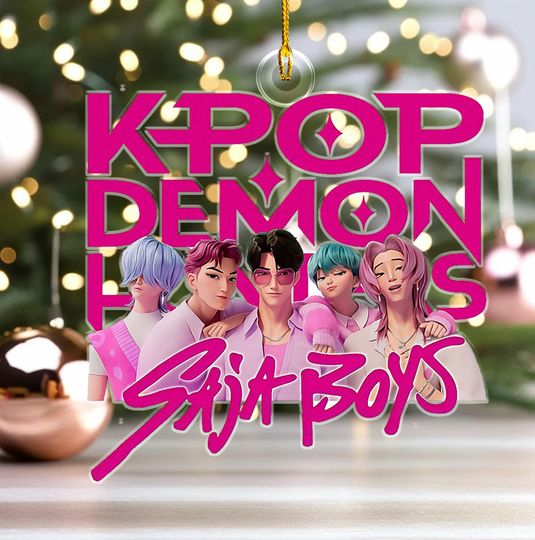 Discover Acrylic Ornament 2D Flat: Saja Boys K-Pop Demon Hunters Idol Group Merch Design