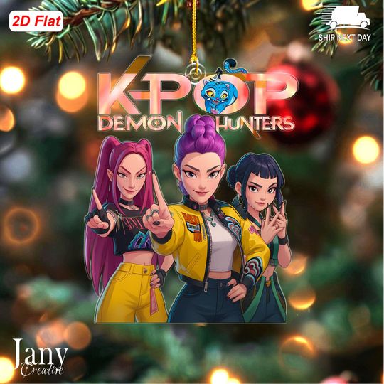 Discover K-Pop Demon Hunters Acrylic Ornament  Anime Girl Fan Gift Christmas Tree Decor