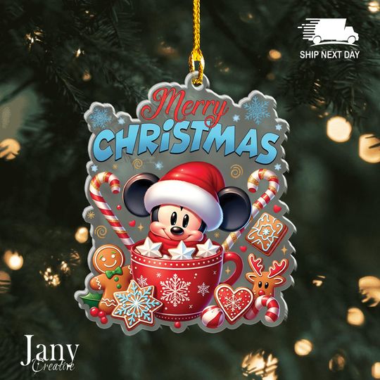 Discover Merry Christmas Mouse Ornament - Acrylic Holiday Keepsake - Christmas Gift Decor
