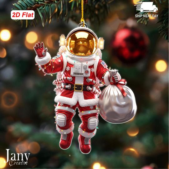 Discover Space Astronaut Santa Ornament 2025  Personalized Acrylic Christmas Tree Decoration Gift