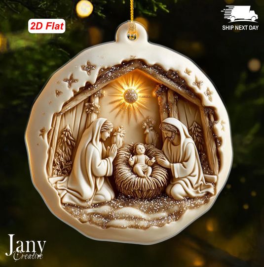 Discover Nativity Scene Jesus Ornament,Nativity Christmas Ornament,Regilious Gift,Meaningful Xmas Gift,Christian Gift Christmas Decor 2025