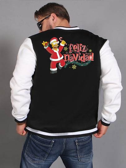 Discover The Pu Family Men's Baseball Jackets with A Christmas Theme and Homer Santa Claus Print Are Selling Well in Autumn and Winter