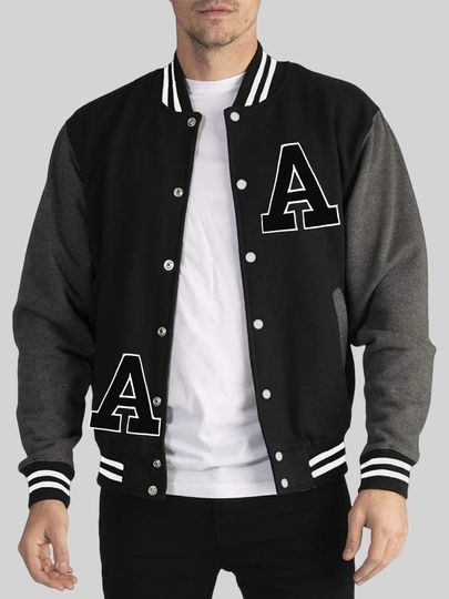 Creative Art Letter A Printing Tops Man Autumn&nbsp;Winter Baseball Uniform Comfortable Oversized Menswear Casual Minimalist Jacket