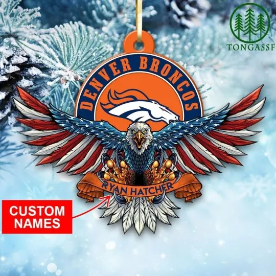 Personalized Denver Football Team Broncos Christmas Ornament Gift Decor