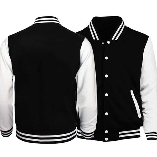 Black White Solid Color Jacket Loose Oversized Clothes Casual Men Baseball Clothes  Street Coat Warm Fleece Jackets