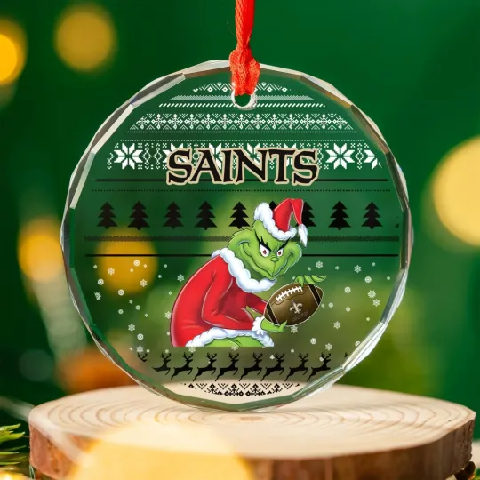 Discover New Orleans Football Team Saintss Glass Christmas Ornament Gift