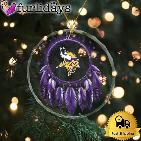 Discover Minnesota Football Team Vikingss Glass Christmas Ornament Fan Gift