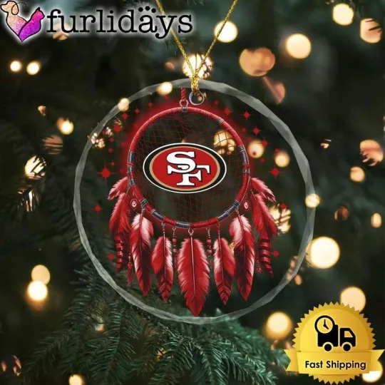 Discover Personalized San Francisco Football Team 49erss Glass Christmas Ornament Gift