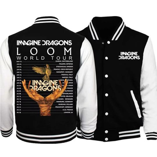 2025 Imagine Dragons Loom World Tour Baseball Uniform Hoodie Jacket Unisex Harajuku Baseball Jacket Coat Topscoat for Men