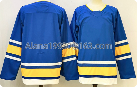 Discover Custom New Style Stitched Jersey Schenn Binnington Thomas Kyrou OZZY Jerseys Blue