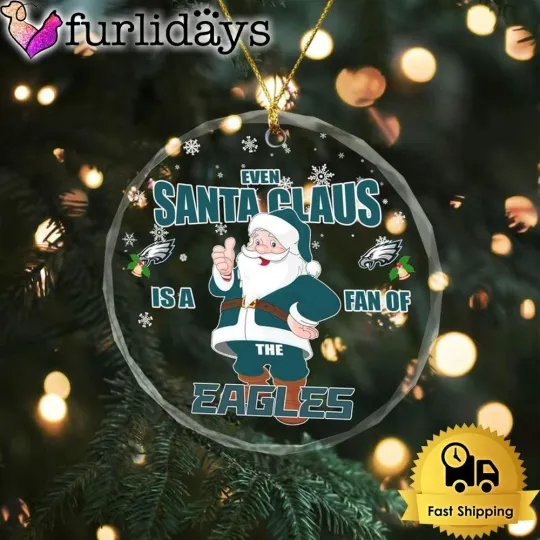 Philadelphia Football Team Eagless Glass Christmas Ornament Gift
