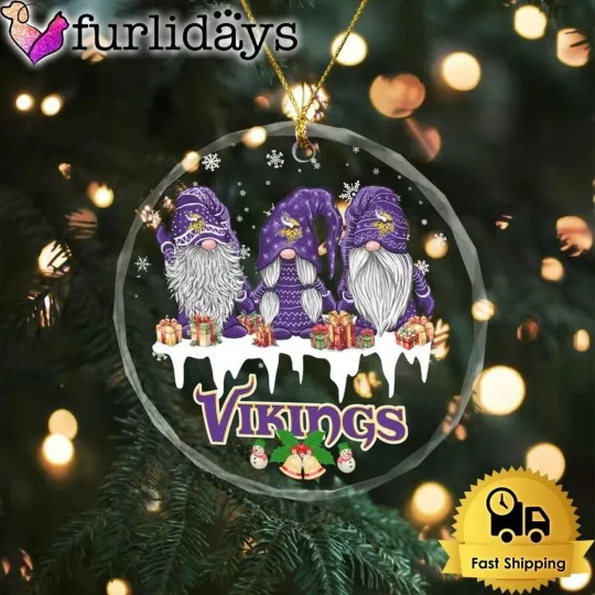 Discover Minnesota Football Team Vikingss Glass Christmas Ornament Fan Gift