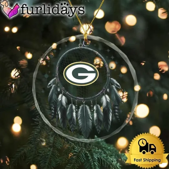 Discover Personalized Green Bay Football Team Packerss Glass Christmas Ornament Fan Gift