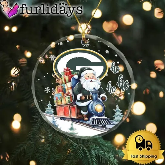 Discover Green Bay Football Team Packerss Glass Christmas Ornament Fan Gift