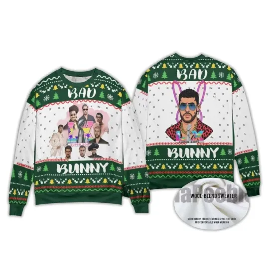 Bad Bunny Bowl 2026 Halftime Show Ugly Christmas Sweater