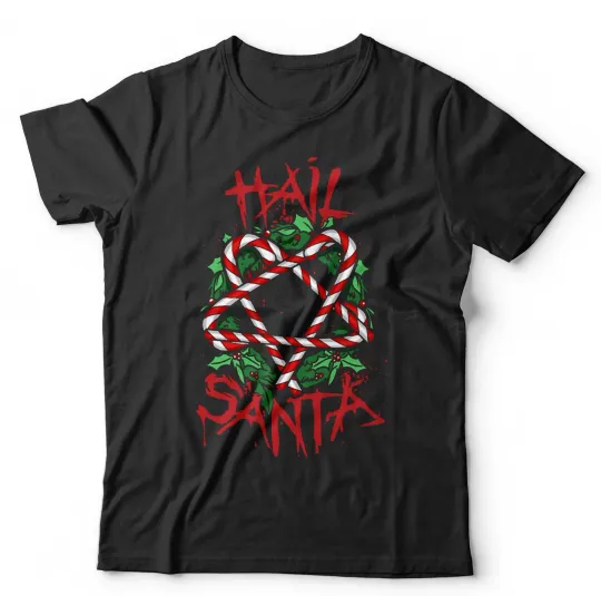 Christmas Hail Santa T-Shirt Unisex & Kids Funny Gothic Rock Punk Festive