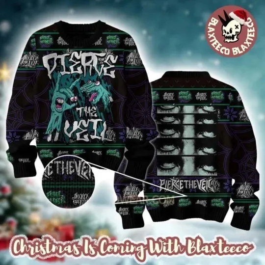 Pierce The Veil Eye Roller Ugly Christmas Xmas Sweater Ugly Christmas