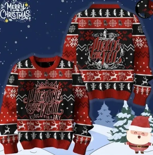 Pierce The Veil King For A Day Ugly Christmas Sweater
