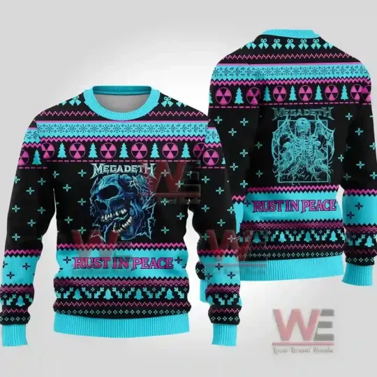 Megadeth Rust In Peace Ugly Christmas Sweater 3D
