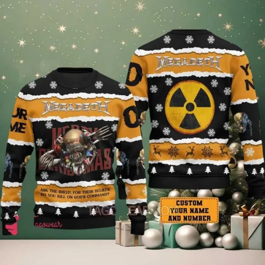 Megadeth Ask The Sheep For Their Beliefs Ugly Christmas Sweater Personalized