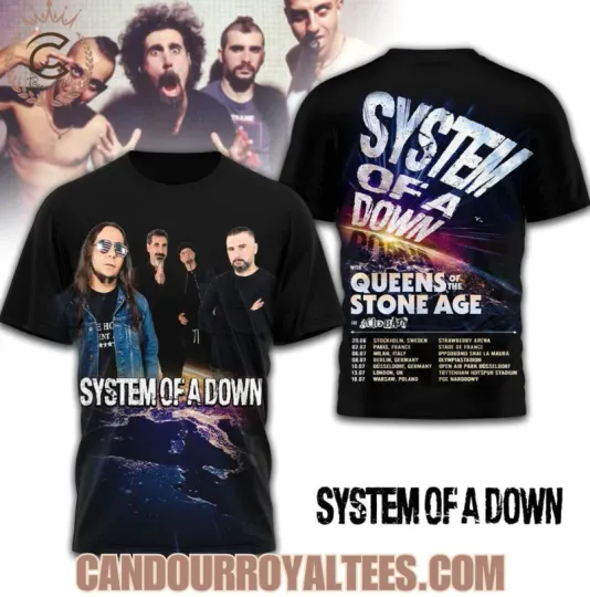SYSTEM OF DOWN 2026 Tour 3D T-Shirt