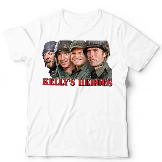 Discover Kelly's Heroes Faces Unisex Tshirt 70s Clint Oddball Telly Retro Vintage White