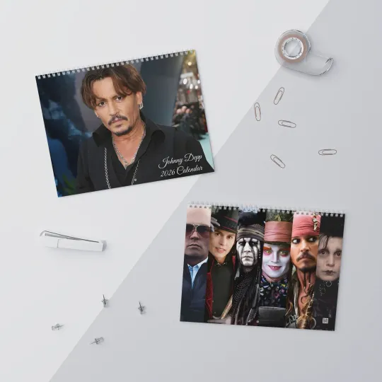 Celebrity Johnny Depp Wall Calendar 2026 - Pop Culture Decor, Monthly Planner