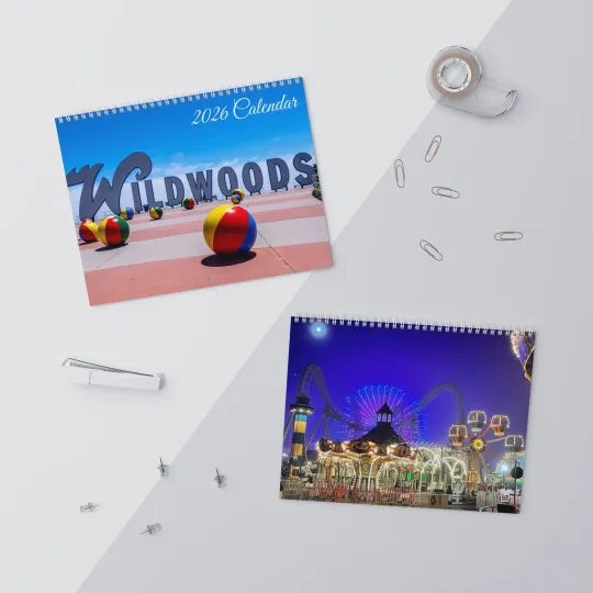 Discover WIldwood NJ Wall Calendar 2026 - NJ Shore Monthly Planner