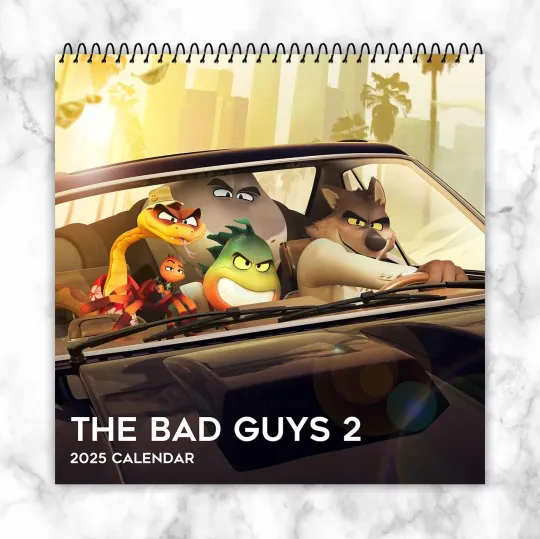Discover The Bad Guys 2 Wall Calendar 2026 – Fun & Adventurous Art for Kids_ Rooms