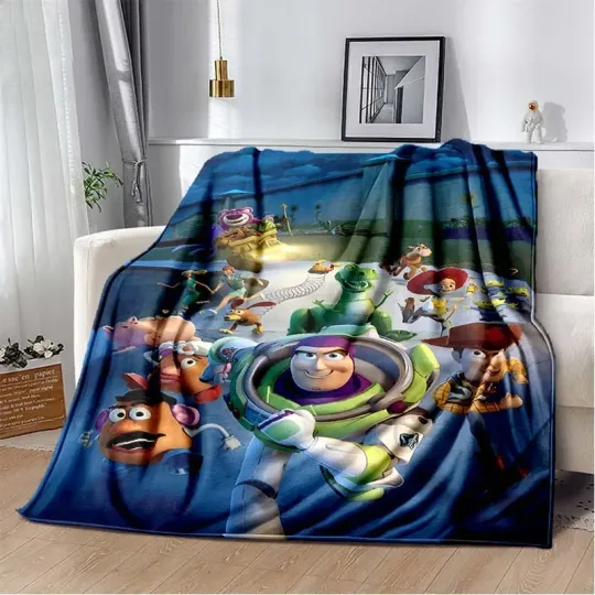 Discover Disney Toy Story  Blanket Warm Soft Fluffy Children Adult Throw Sofa Cartoon Plush Bedspread Throw Blanket for Sofa Bed