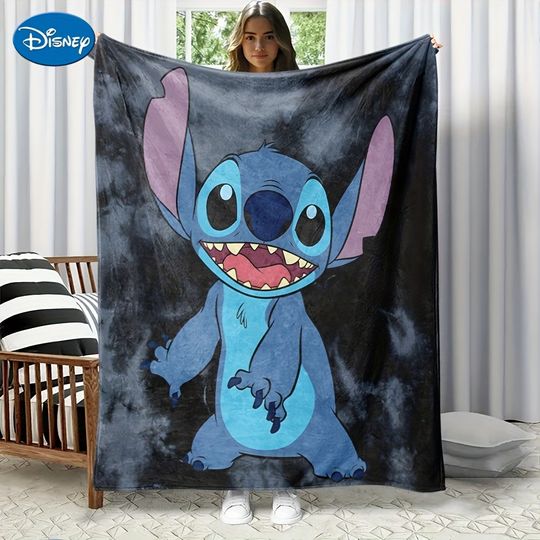 Discover 1PC Disney Stitch Blanket for Cozy Time ,Multifunctional blanket suitable for home, outdoor, travel, camping, nap cover blanket.