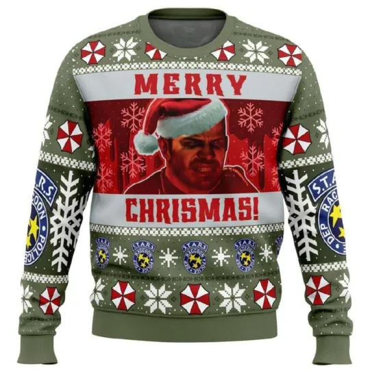 Resident Evil Chris Redfield Bloodline Ugly Christmas Sweater