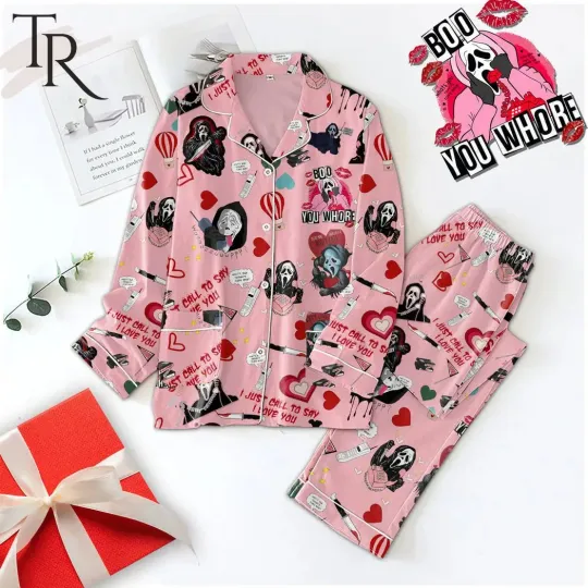 Discover Boo You Whore I Just Call To Say I Love You Scream Button Pajamas Set