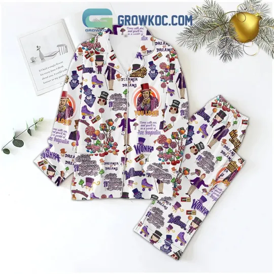 Discover Willy Wonka Dreamer Of The Dreams White Edition Polyester Pajamas Set