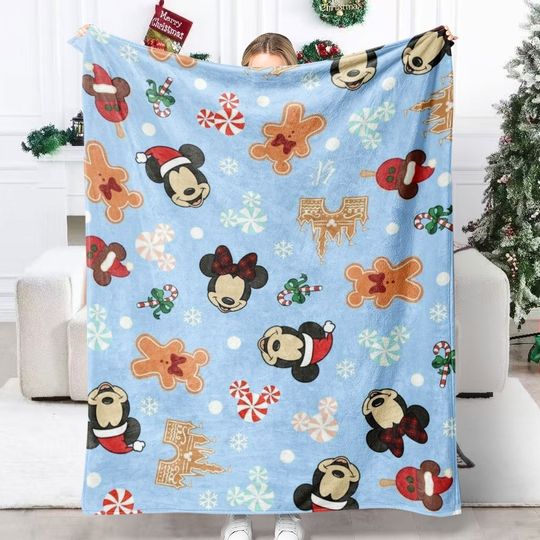 Discover Disney's Cute Christmas: Mickey and Minnie's dream Blanket for you to warm winter”