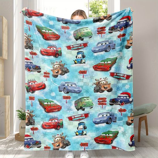 Discover Disney Christmas "Car" carrying dreams: Car Story theme blanket, warm and happy holiday