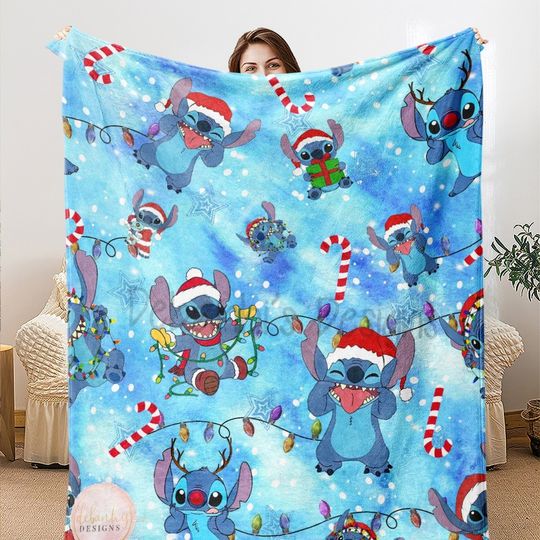 Discover Disney "Stitch Christmas Carnival: Blues Warm Blanket, Light up the Warm Dreams of the Holiday”