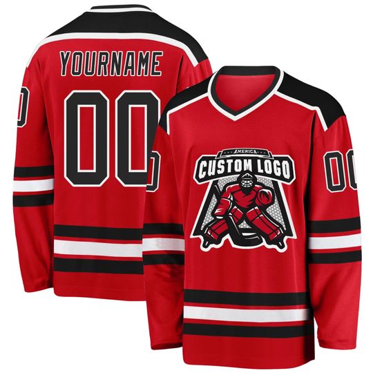 Discover Custom Red Men's Hockey Jersey, Personalized Team Uniform for Sports Fans