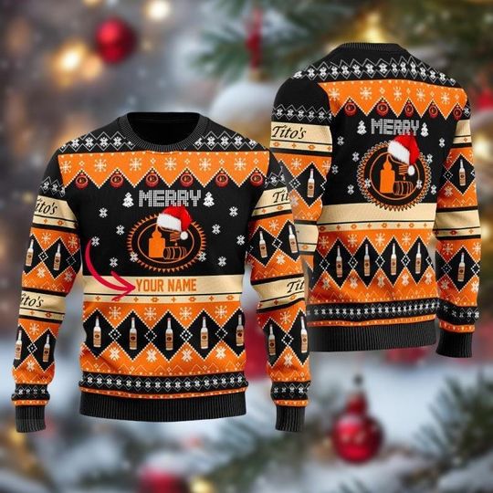 Discover Custom Tito's Handmade Vodka Ugly Sweater, Vodka Drinking Shirt, Tito Vodka Men Sweatshirt For Lovers, Christmas Party Gifts Vacation