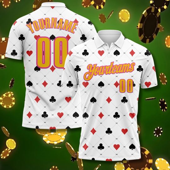 Discover Personalized Poker Suits Polo Shirt for Casino and Golf Team Gift