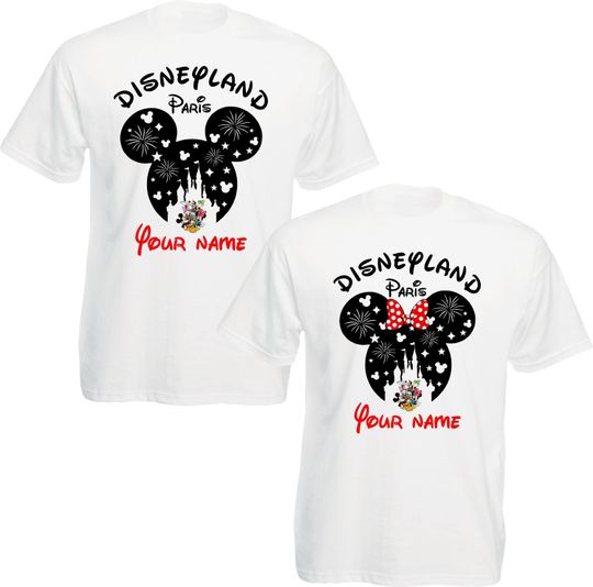 Discover Personalised Disneyland Paris Family T-Shirt, Group Family Holiday Vacation, Mickey And Friends Custom Name shirt, Adult Unisex Kids Tee Top